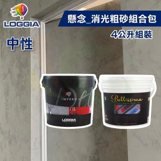【LOGGIA義大利塗料】《懸念》消光中性 粗砂 組合包（4L組裝）(內牆藝術漆)