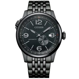 【CITIZEN 星辰】Mechanical 都市極簡機械錶-黑/42mm(NJ0147-85E)