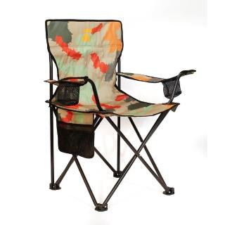 【POLER STUFF】日韓限定 POLER CAMPING CHAIR 輕便扶手露營摺疊椅(芥末迷彩)