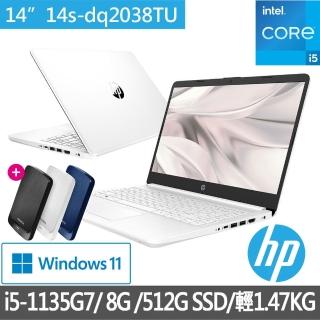 【HP送1TB行動硬碟組】超品14 14s-dq2038TU 14吋輕薄筆電-極地白(i5-1135 G7/8G/512G PCle SSD/Win11)