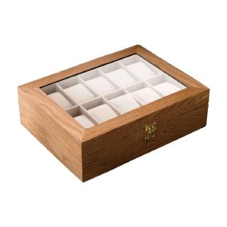 【ALL TIME 完全計時】木盒14-木H10Y(麥穗橙實木紋10只入手錶收藏錶盒)