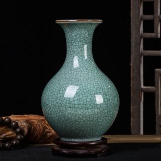 【JEN】仿古裂紋花瓶工藝品桌上擺飾居家裝飾高28cm(開片賞瓶)
