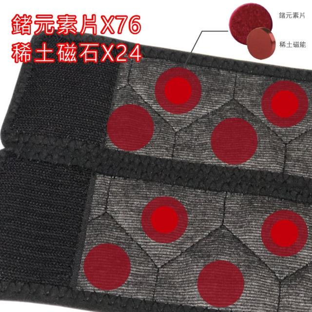 【菁炭元素】鍺+磁能 能量健康多功能紓緩帶-寬 1件組(76顆鍺片 24顆稀土磁石 多功能護具)