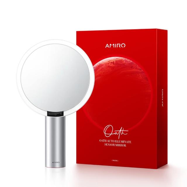 【AMIRO】全新第三代 Oath 自動感光 LED化妝鏡-雲貝白(美妝鏡 彩妝鏡 聖誕節禮物 交換禮物)