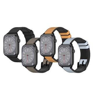 【SwitchEasy 魚骨牌】Apple Watch Hybrid 矽膠真皮革錶帶(支援最新S11/SE3/Ultra3)