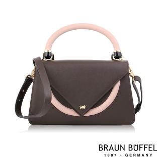 【BRAUN BUFFEL 德國小金牛】台灣總代理 雅典娜 手提包-咖啡色(BF680-47-JA)