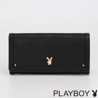 【PLAYBOY】翻蓋長夾 Brilliant系列(黑色)