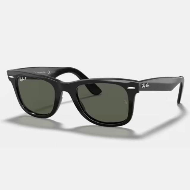 【RayBan 雷朋】Wayfarer偏光黑色膠框抗UV太陽眼鏡(RB2140F-901/58 52mm 54mm 偏光鏡片)