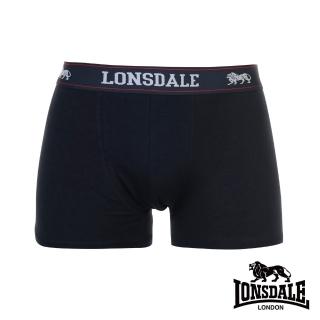 【LONSDALE 英國小獅】英式極簡風-高彈性平口褲2入(深藍 LT421011)