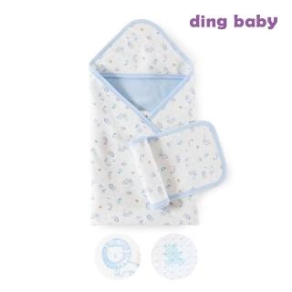 【ding baby】MIT台灣製包巾肚圍組-四季皆可使用(藍/粉)