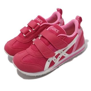 【asics 亞瑟士】休閒鞋 Idaho Mini 3 童鞋 亞瑟士 魔鬼氈 麂皮 網布 郊遊 中童 粉 白(TUM1861901)