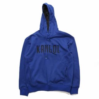 【KANGOL】帽T 藍 大LOGO 刺繡 刷毛 男女(6155105582)