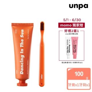 【Dalnara 月星球】unpa Cha Cha 竹炭清潔葡萄柚牙膏組(100g/1入+牙刷/1支)