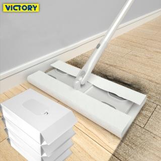 【VICTORY】免洗拖布巾乾溼兩用靜電除塵拖把-1拖40布(買1組送1組)