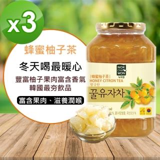 【NOKCHAWON 綠茶園】韓國蜂蜜柚子茶 1kg×3罐(中秋送禮 禮品 伴手禮 禮盒)