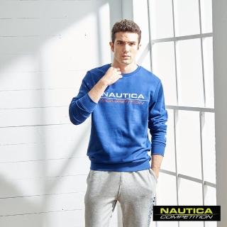 【NAUTICA】COMPETITION男裝運動風品牌LOGO長袖大學T(藍色)