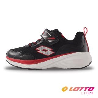 【LOTTO】童鞋 SPEED RUN 輕量避震跑鞋(黑紅-LT1AKR3910)