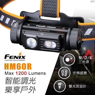 【Fenix】HM60R 三光源智能調光戶外頭燈(Max 1200 Lumens)