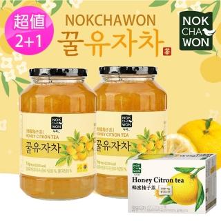 【NOKCHAWON 綠茶園】蜂蜜柚子1kgx2罐+隨身包裝15包x1盒(中秋送禮 禮品 伴手禮 禮盒)