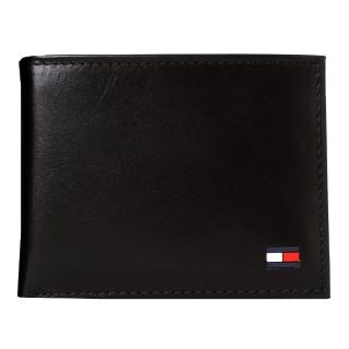 【Tommy Hilfiger】經典LOGO多功能獨立卡夾男皮夾/短夾(黑)