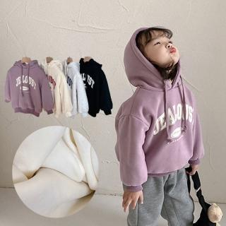 【橘魔法】街頭字母加厚細刷絨連帽上衣(長袖上衣 帽T 中性款 男童 女童 童裝 兒童)