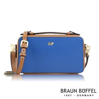 【BRAUN BUFFEL 德國小金牛】台灣總代理 布蕾克 斜背包-藍色(BF679-11-BL)