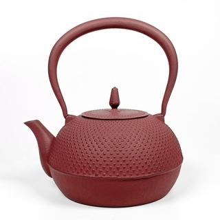 【福介商店】南部鐵器 日本鑄鐵茶壺 池永 梔子櫻 1.2L 朱色(鐵瓶 鐵壺 泡茶壺 煮水)