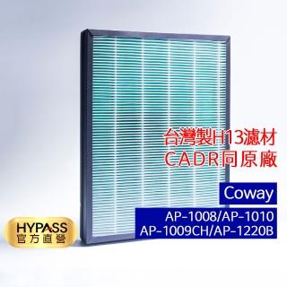 【HYPASS】HEPA濾網/Coway(電小二聯名 台灣製 空氣清淨機濾網 濾芯 AP1009 3303466)