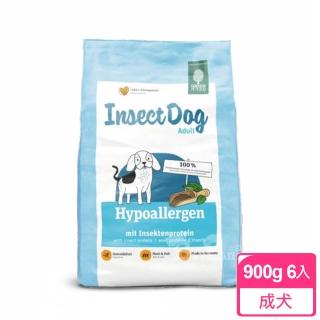 【Green Petfood 德國綠自然】昆蟲蛋白 無穀低敏成犬飼料 900g 6包(皮膚毛髮健康 狗飼料 乾糧 綠色食品)