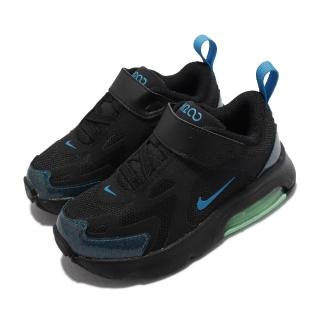 【NIKE 耐吉】休閒鞋 Air Max 200 BBY 運動 童鞋 海外限定 氣墊 避震 透氣 魔鬼氈 小童 黑 藍(CQ4008-001)