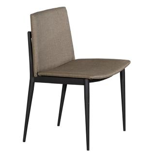 【obis】艾里斯黑腳棕色布餐椅