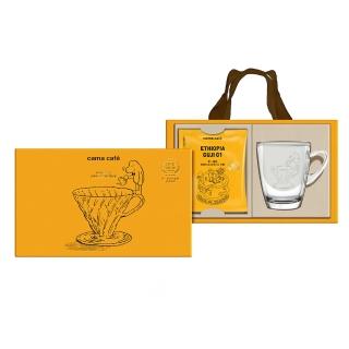 【cama cafe】精品咖啡濾掛中秋禮盒(10gx10入;贈玻璃杯;單一產區衣索比亞谷吉G1)