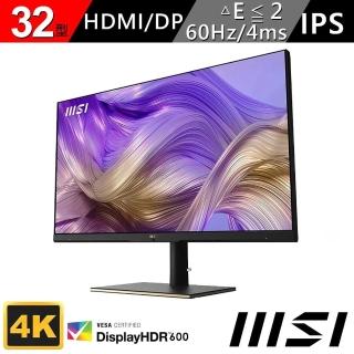 【MSI 微星】SUMMIT MS321UP 32型 商用IPS電腦螢幕(內建讀卡機/主動降噪麥克風/磁吸式遮光罩)
