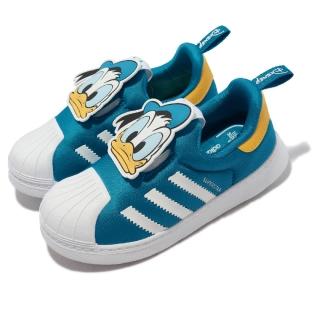 【adidas 愛迪達】休閒鞋 Superstar 360 I 運動 童鞋 愛迪達 套腳 迪士尼聯名 唐老鴨 藍 白(GX3279)