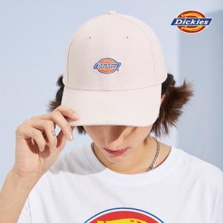 【Dickies】男女款髒粉色Logo刺繡徽章棒球帽｜DK008220C50