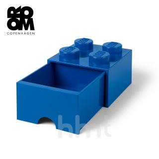 【LEGO 樂高】Room Copenhagen LEGO Brick Drawer 4樂高積木方塊四紐抽屜盒收納盒-藍色(樂高收納盒)