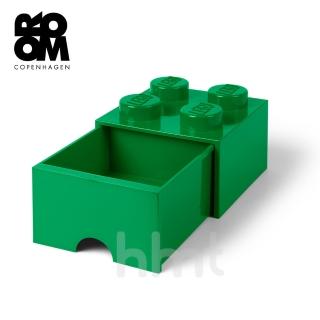 【LEGO 樂高】Room Copenhagen LEGO Brick Drawer 4樂高積木方塊四紐抽屜盒收納盒-綠色(樂高收納盒)