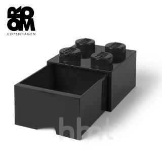 【LEGO 樂高】Room Copenhagen LEGO Brick Drawer 4樂高積木方塊四紐抽屜盒收納盒-黑色(樂高收納盒)