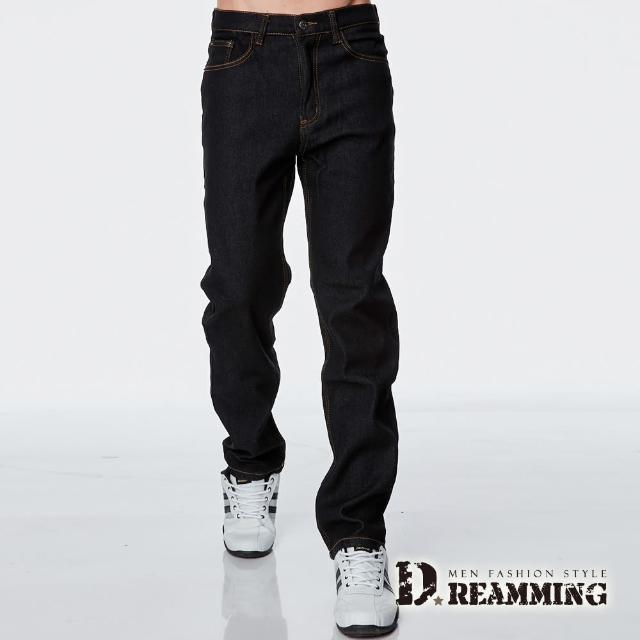 【Dreamming】二件組-加厚禦寒保暖刷毛伸縮中直筒長褲 牛仔褲(共三款)