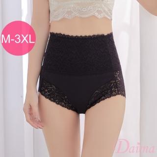 【Daima 黛瑪】塑身無痕內褲M-3XL/3D立體剪裁收腹提臀蕾絲束褲/女內褲/包臀(黑色)