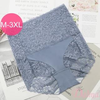 【Daima 黛瑪】塑身無痕內褲M-3XL/3D立體剪裁收腹提臀蕾絲束褲/女內褲/包臀(藍色)