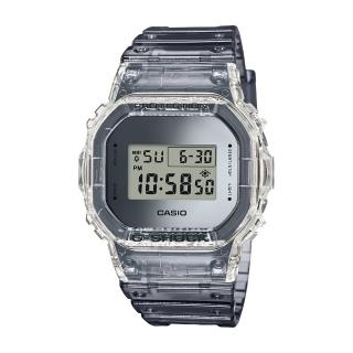 【CASIO 卡西歐】G-SHOCK系列 透明電子錶(灰透_DW-5600SK-1)