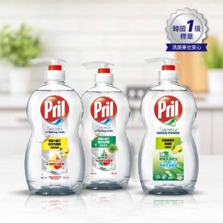 【Pril 淨麗】小蘇打高效/植純萃洗碗精/蔬果洗滌劑 750ml/瓶(檸檬/草本/檸檬草 強力去油)