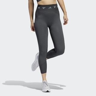 【adidas 愛迪達】緊身褲 女 運動長褲 訓練 慢跑 瑜珈 九分褲 國際碼 AK BRND 7/8T 黑灰 HD1981