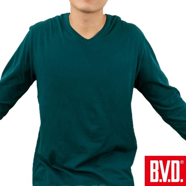 【BVD】光熱能發熱紗V領長袖衫 2入組(有效提升3-5度體感溫度 三色可選-台灣製造)