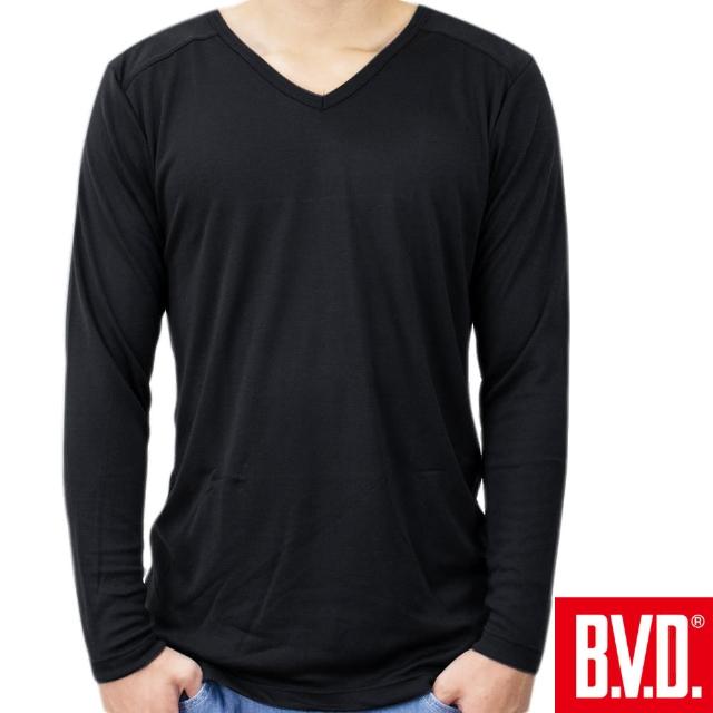 【BVD】光熱能發熱紗V領長袖衫 2入組(有效提升3-5度體感溫度 三色可選-台灣製造)