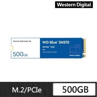 【WD 威騰】藍標 SN570 500GB NVMe M.2 PCIe SSD(讀：3500M/寫：2300M)