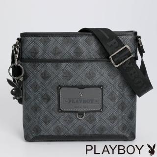 【PLAYBOY】下沉式斜背包 Puzzle系列(灰色)