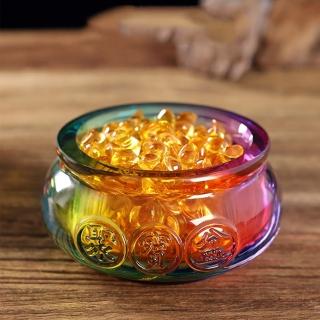 【BLS】春節 漸層招財進寶水晶聚寶盆-12cm(贈水晶金元寶)