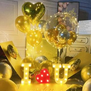 金光閃閃告白愛心燈飾組1組(空飄氣球 生日 地飄 情人節 告白 派對布置 佈置)